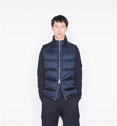 dior blue jacket|dior sleeveless down jacket.